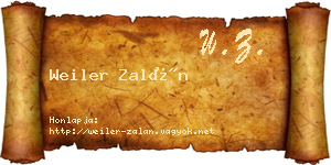 Weiler Zalán névjegykártya